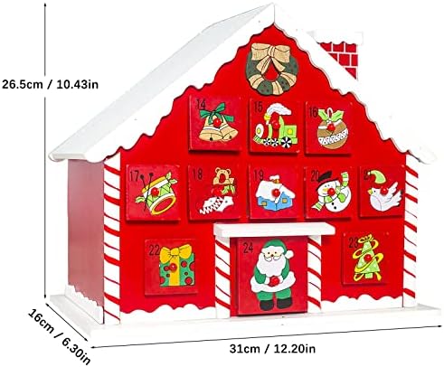 Božić Ukras Painted Snow Roofed Cottage Countdown Kalendar Kutija Za Pohranu Dekoracije Božić Pokloni 2022 Kuća Božić Ornament Shatterproof Božić Kugle