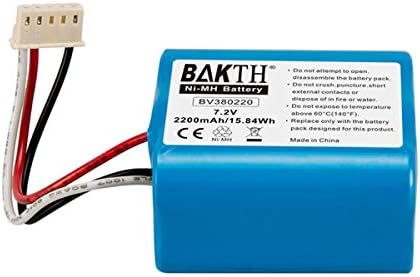 BAKTH realni kapacitet 2200mAh 7.2 V NiMH zamjenska baterija za iRobot Braava 380, 380T, 390t, Mint 5200, 5200B, 5200c usisivač