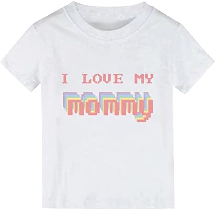 Ljeto Čvrsto kolor crtani u boji tisak volim svoje mame print dječake i djevojke vrhovi majica kratkih rukava