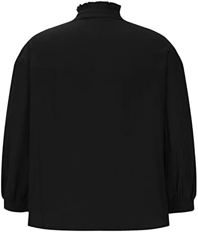 Ženske pamučne platnene košulje Dugi rukav Casual Crew vrat Plus Veličina Tee Top labave udobne jednobojne bluze pulover