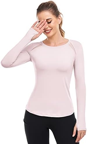 Jusfitsu s dugim rukavima za vježbanje za žene rastezljive atletske majice Slim Fit Prodirnim vrhovima mrežice