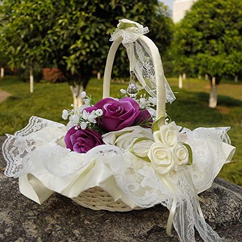 Pletena korpa, korpa za vjenčanje čipkasta korpa za cvijeće cvjetnica Handwoven romantična korpa za ukras