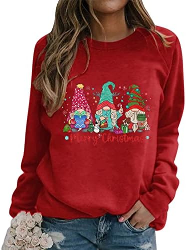 Korisni labavi ženski Duks Crewneck Božićni dukserice slatki vrhovi grafički dukserice Dugi rukav pulover