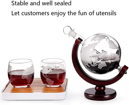 OriginalClub Globe set dekantera za viski sa čašama za vino od 2 globusa, Dekanterom za viski i setom za staklo, Bokalnim Bokalnim Dekanterima za vino za vino