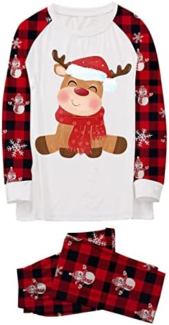 XBKPLO božićne jamme za obitelj, porodični pajamas Sleep Božićni podudaranje odjeće par pokloni za njega i njen roditelj-C