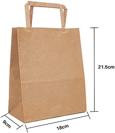 L LIKED Gift Bags Bulk, 50 paket smeđe Kraft papirne kese sa ručkama za torbe za kupovinu, Party torbe, maloprodajne