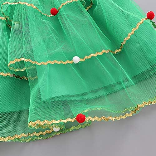 Bestoyard Green Haljina Božić Tutu haljina rukava Xmas Tree Otiscks Christmas Princess Tutu haljina Božićne odjeće Veličina 120cm Djevojke haljine