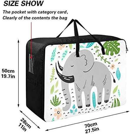 Umanje u torba za pohranu velikih kapaciteta - slatke životinje slon prekrivač odjeće Organizator Organizator prtljažnika Pokretni tote