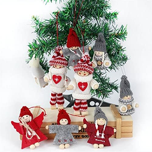 WODMB 2kom Božić lutke pletene filc tkanine božićno drvo viseća lutka privjesak sretan ukras igračka ukrasi