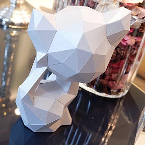 3D Kitty Look Papir Skulptura DIY papir trofej kreativni papir Model Geometrijski origami puzzle ručno izrađeni ukras za uređenje doma