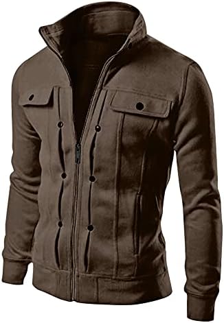 Xiaxogool muške zimske jakne zip pakiranje Slim Fit Fall Winter Varsity Coats stalko ovratnik
