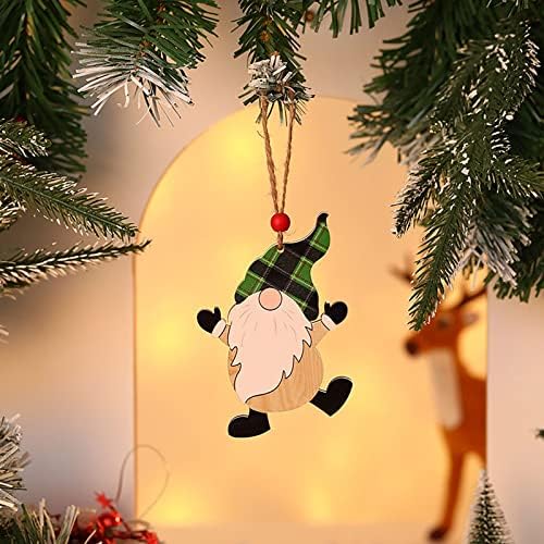 Božićni ukrasi obojeni drveni privjesak božićni drvca bezlični starci uzorak privjeskice vitražnih vješalica i kuke