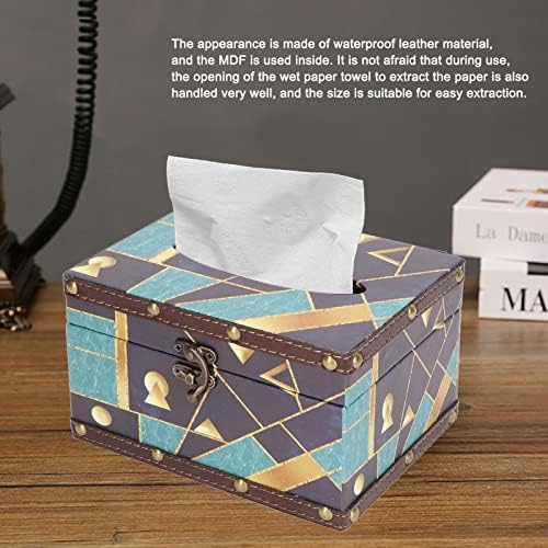 Kutija salveta, geometrija Retro Design Prikladna veličina kutija za tkivo za dnevni boravak za čaj za ured za kantinu