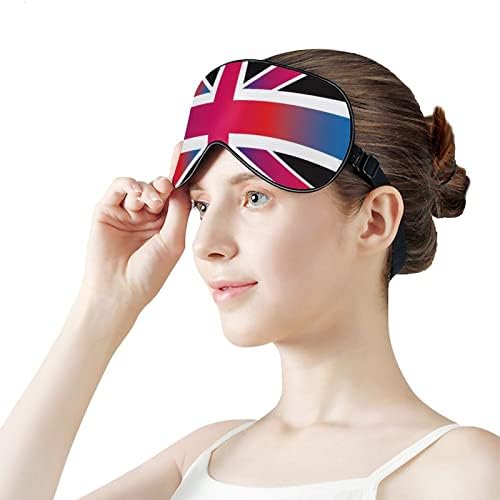 Union Jack Engleska Zastave za spavanje maske meka zavezano za portalno maska ​​za oči sa podesivim kaišem za muškarce