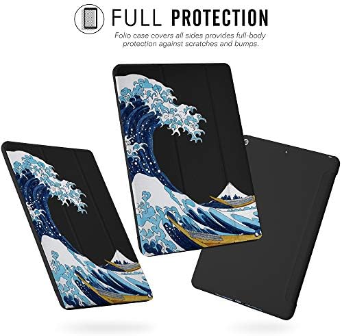 Poklopac torbice za crtane talas Joyland za iPad 5 / 6. crni futrole morski talas protiv ogrebotine otporni