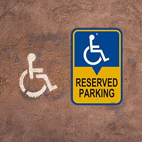 Rezervisani parking znakovi hendikep parkirališta sa slikom invalidskih kolica 12 x 18 inča metalni refleksni