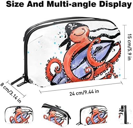 Slatka crtaća Octopus Surf Electronics Organizator, torba za kablove za kablove vodootporna za putovanja kući, elektronska dodatna oprema za punjenje miš USB SD kartica tvrdi diskovi