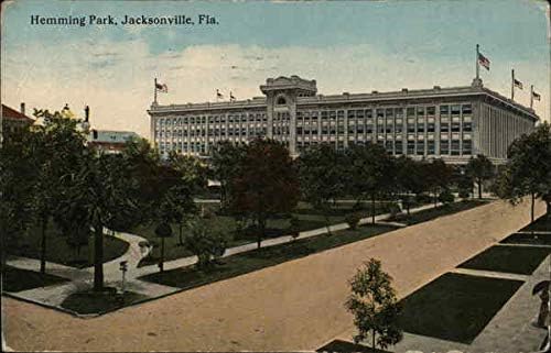 Pogled na ulicu Hemming Park Jacksonville, Florida FL originalna antička razglednica