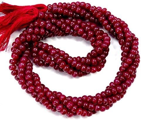 Devgemsandjewels puni 13 inčni pramen sitni kvalitet rubin drago kamenje glatke rundelle perle.