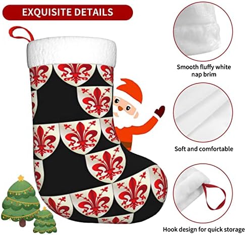 Austenstern Božićne čarape Italijanski Florence Fleur-de-Lis Dvostrani kamin Viseći čarape