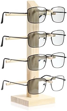 Amosfun naočare Organizator za skladištenje drvenih sunčanih naočara stalak za naočare za sunce stalak za naočare naočare za sunce stalak za držač displeja za prodavnicu, vitrinu, trgovinu Kućni dekor
