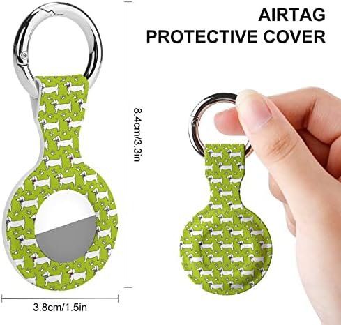 Slatki uzorak jazavčara štampana silikonska futrola za AirTags sa zaštitnim poklopcem za ključeve