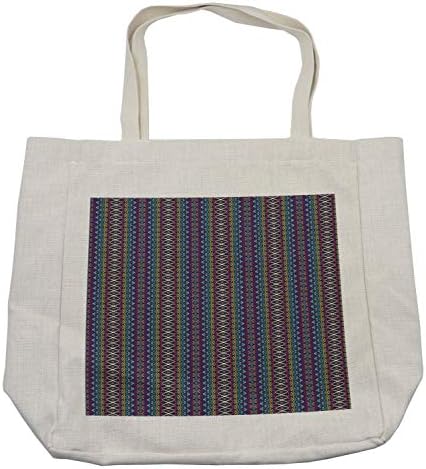 Ambesonne etnička torba za kupovinu, šarena kompozicija sa trouglovima i cik-cak ševronima inspiracije meksičke