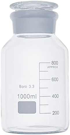 MUHWA 1000ml reagens visoki Borosilikatni stakleni otvor sa čepom, Graduiran, Boro 3.3