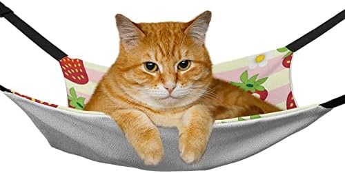 Viseća mreža za mačke crvena jagoda za mačke u kavezu za mačke prozor Perch viseći prostor ušteda za male kućne ljubimce 16,9 x13