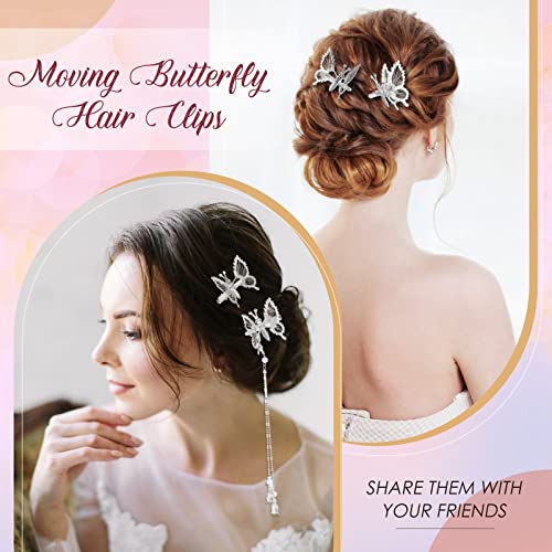 4 kom Moving Butterfly hair Clips Elegant Ressel Butterfly Hairpin Antique side Clip will Move Butterfly