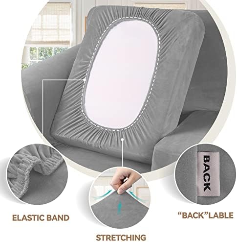 WEERRW 4 komada baršunaste visoko rastezljive presvlake za kauč za 3 jastuka kauč kauč navlake, periva zaštita
