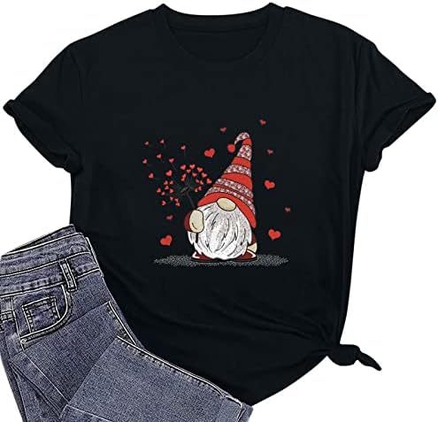 2022 Slatki Patuljci Grafički Majice Vrhovi Valentinovo Tshirt Ženski Modni Casual Vrhovi Bluza Kratke Rukave