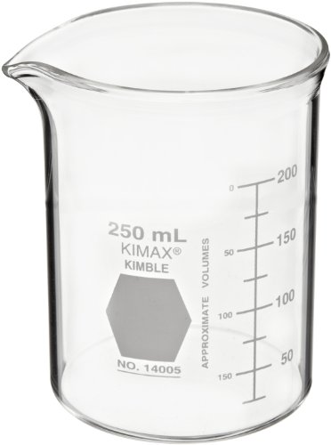 Kimax 14005-2000 čaša teška čaša sa niskim oblikom sa skalom dvostrukih kapaciteta, 200-1800ml interval diplomskih intervala, kapaciteta 2000ml, diplomiranje 200ml, bijelo