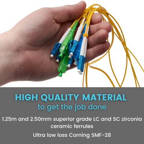 TrueFiber LC do SC vlakna za patch kabel 0,5m OS2 LC-SC UPC vlakno optički patch kabel dupleks 9/125
