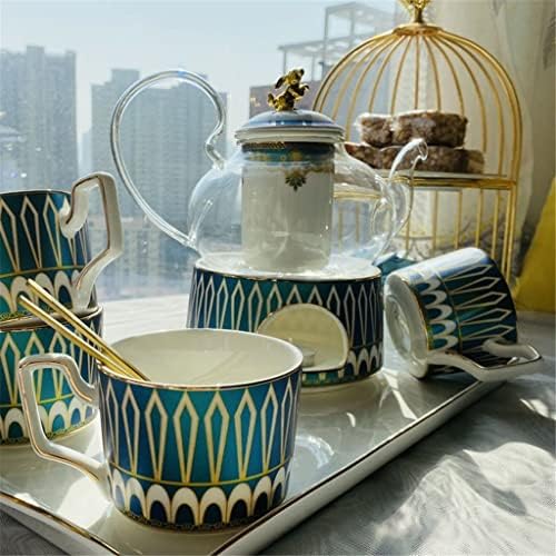 Xiulaiq Vintage Engleski keramički čajnik kafe Pot set za kašike kosulje Tamnica Postavite kost Kina Tea čaj za
