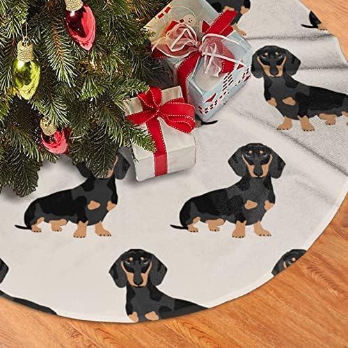 Doxie Dachshund Weiner Dog Psi za kućne ljubimce Božićna suknja 48 inča, Xmas isporučuje velike prostirke drveta Christma ukrasi za odmor za unutarnji ukrasi na otvorenom