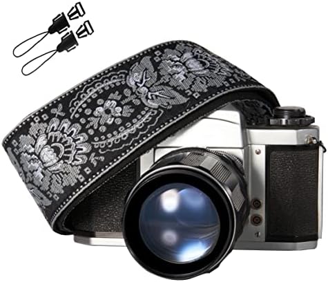 Art Tribute Custom Crni srebrni tkani kaiš za kameru-Odaberite svoj tekst i mi ga pravimo posebno za vas, nabavite vlastiti personalizirani kaiš za kameru, bez troškova dostave!