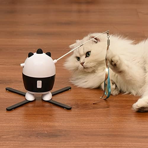 Ladumu teaser lopta sa 4 podrška stativ s perjama jedinstvena mačka pero igračka za trening za kućne