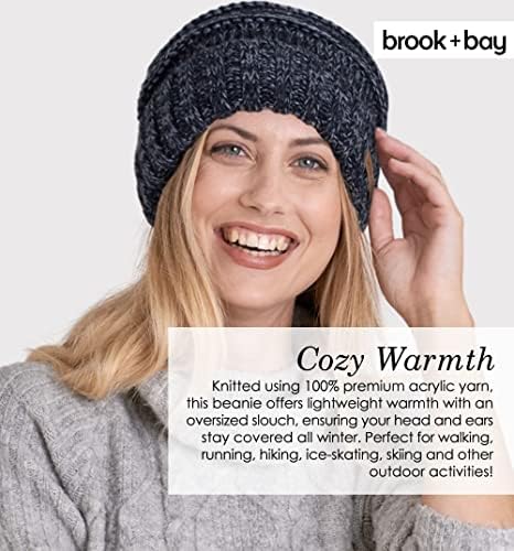 Brook + Bay Slouchy Beanie zimska kapa za žene - Slouch predimenzionirani pleteni šeširi - topla krupna pletena kapa za hladno vrijeme