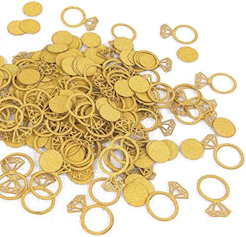 Dekoracije za zaručničke zabave-izuzetno veliki zaručeni Baner + 200 svjetlucavih zlatnih prstenastih