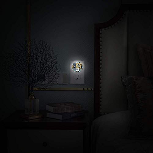 LED noćno svjetlo sa tamnim teksturiranim Vintage ornamentom sa motivom srca i leptira u Mix Retro dizajnu