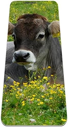 Cvijeće za krave goveda Extra Thick Yoga Mat - ekološka neklizajuća Vježba & podloga za fitnes podloga za vježbanje