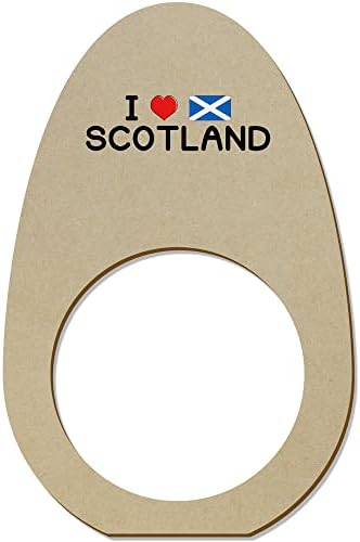 Azeeda 5 X 'I Love Scotland' Drveni prstenovi / držači / držači salveta