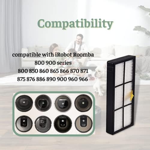 LeadCon 10 paket HEPA Filter za seriju 800 kompatibilan sa Roomba 800 900 Serija 860 870 871 880 960 980 roboti za usisavanje sa čistom četkom