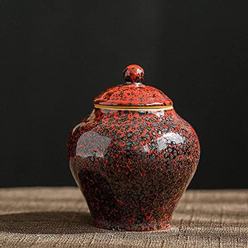 Naosin-ni keramički urne urne male urne za hemijsku pepeo keramičku mini čuva kremiranje ručno izrađene urne za malu količinu ljudskih pepela ili kućnih ljubimaca-crvenih