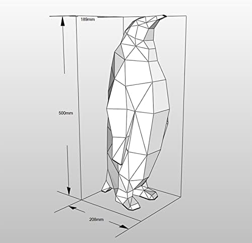 WLL-DP Stajaći car Penguin Art Paper Model Personalizirani papir Skulptura 3D papira Trofej DIY Origami puzzle Geometrijski ukras doma