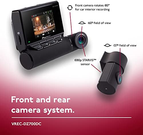 Pioneer VREC-DZ700DC dvokanalni dvostruki snimak 1080p HD crtica sa WiFi i 2 LCD ekranom