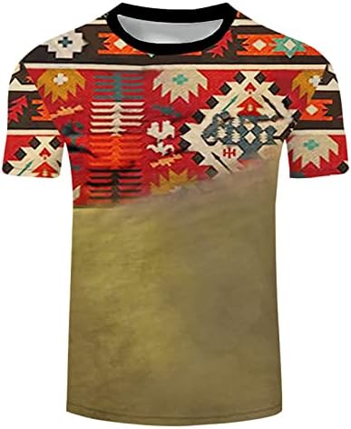 ZHDD vojnik majice kratkih rukava za modnu ulicu Muške modne 3D Aztec Boho grafički tee vrhovi retro