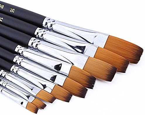 Yosoo 9kom najlonska kosa ravni šiljasti vrh Set četkica za farbanje umjetnici akrilne akvarelne