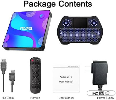 Android TV Box 11.0,2023 Smart TV Box RK3318 4GB 32GB podrška 2.4G 5.8G WiFi Bluetooth 4.1 Ethernet LAN 3D 4K Video Android Box Set Top TV kutija sa mini pozadinskim tastaturom